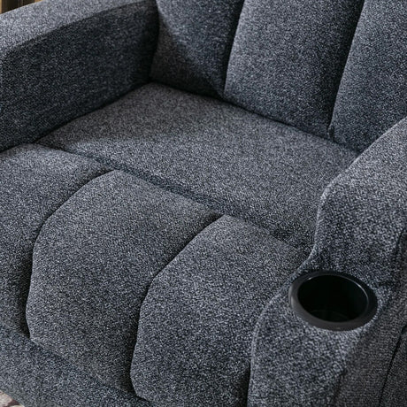 ZAIAM Dark Gray Linen 34" Wide x 42" Recliner with Vibration-Massage, Heating and Cupholders