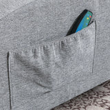ZAIAM Light Gray Linen 34" Wide x 42" Recliner with Vibration-Massage, Heating and Cupholders
