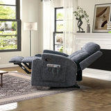 ZAIAM Dark Gray Linen 34" Wide x 42" Recliner with Vibration-Massage, Heating and Cupholders