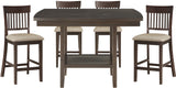 ZALFARI 54" Wide Counter Height Table with Lazy Susan