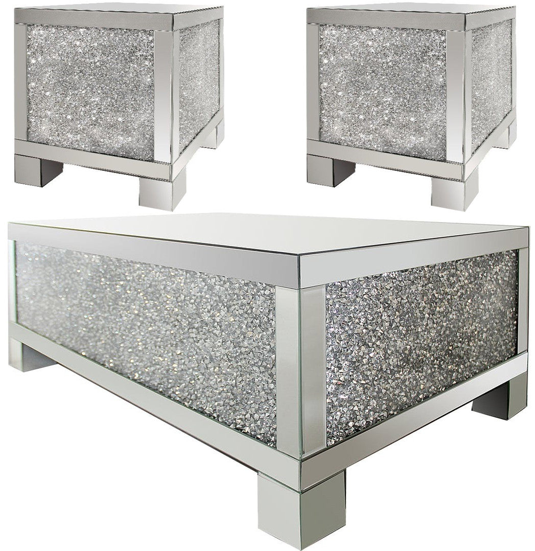 ZARAH Mirrored 3 Piece Table Set