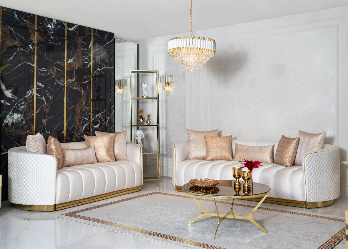 ZAYRA Cream Luxury Sofa & Loveseat