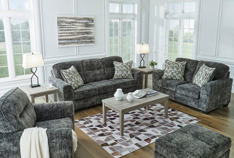 ZEKKI Gray Velvety Sofa & Loveseat