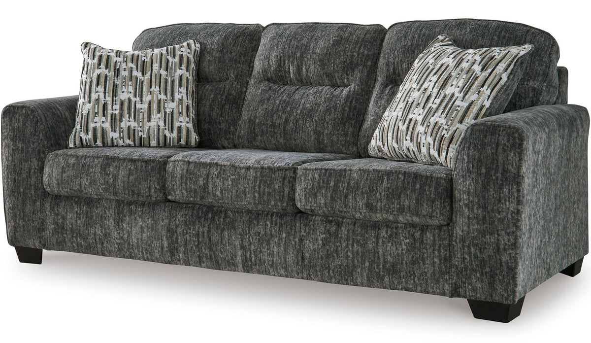 ZEKKI Gray Velvety 90" Wide Sofa