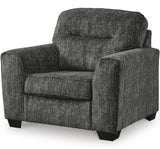 ZEKKI Gray Velvety 46" Wide Oversized Chair