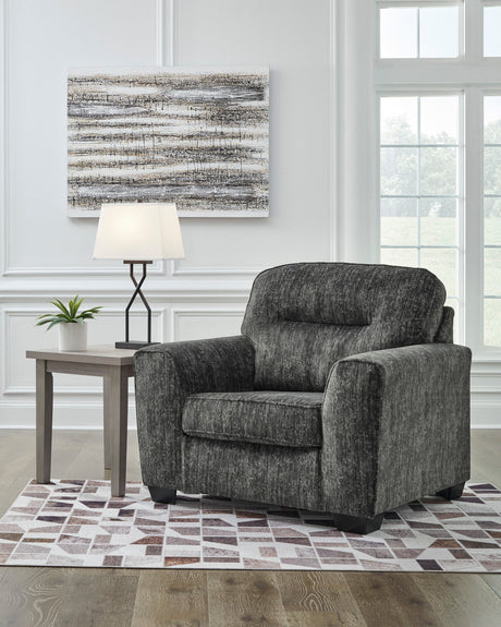 ZEKKI Gray Velvety 46" Wide Oversized Chair