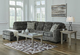 ZEKKI Gray Velvety 119" Wide Sectional