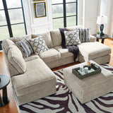 ZEMAYA Sisal Tan 125" Wide Double Chaise Sectional
