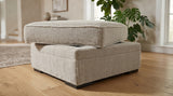 ZEMAYA Tan 38" x 38" Storage Ottoman with Cupholders