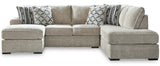 ZEMAYA Sisal Tan 125" Wide Double Chaise Sectional