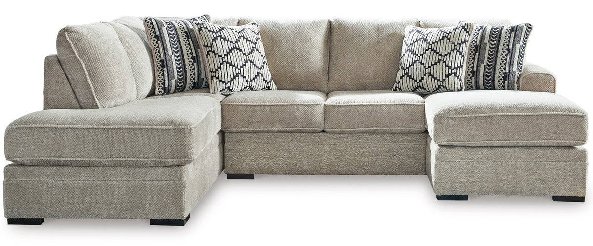 ZEMAYA Sisal Tan 125" Wide Double Chaise Sectional
