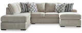 ZEMAYA Sisal Tan 125" Wide Double Chaise Sectional