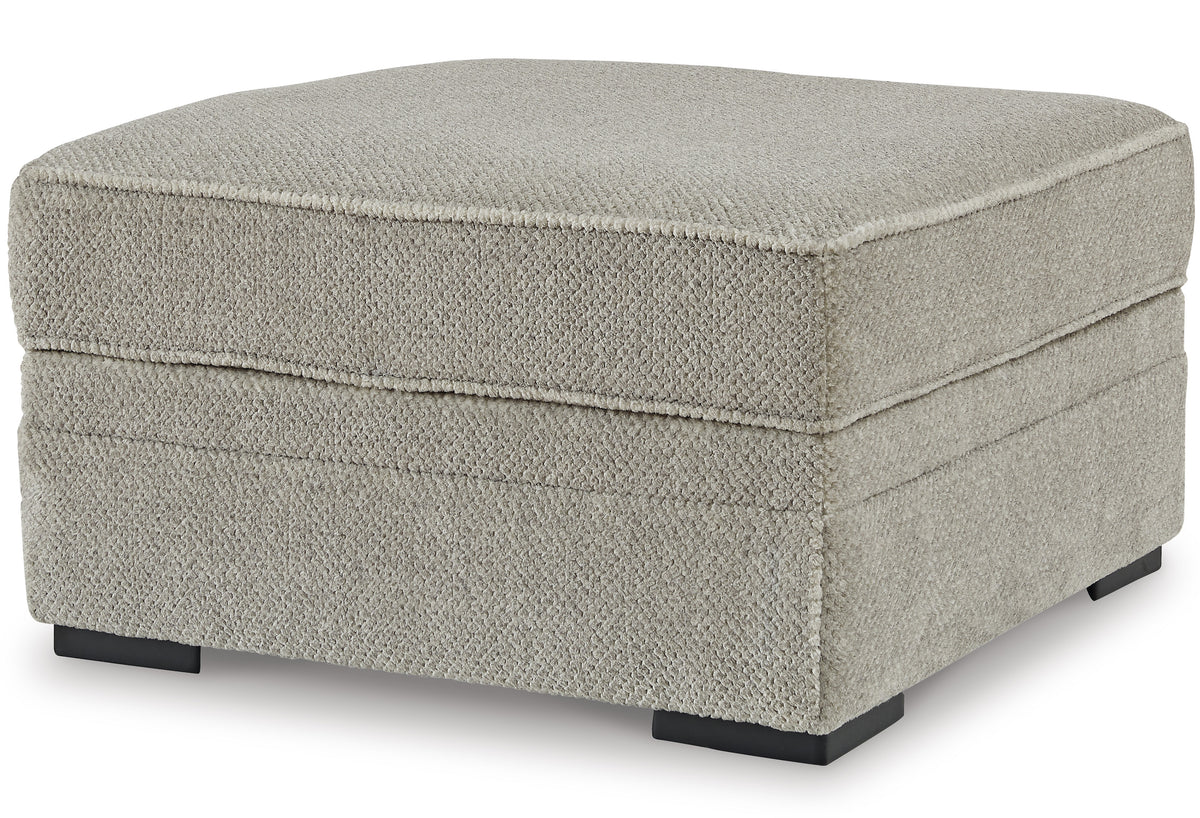 ZEMAYA Tan 38" x 38" Storage Ottoman with Cupholders