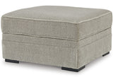 ZEMAYA Tan 38" x 38" Storage Ottoman with Cupholders