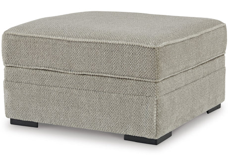 ZEMAYA Tan 38" x 38" Storage Ottoman with Cupholders
