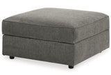 SONDRA Gray 37" x 37" Storage Ottoman with Cupholders