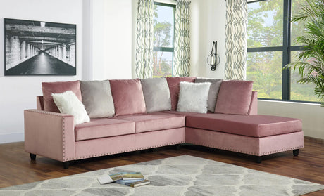 ZENNA Pink 114" Wide Reversible Sectional (RTA)