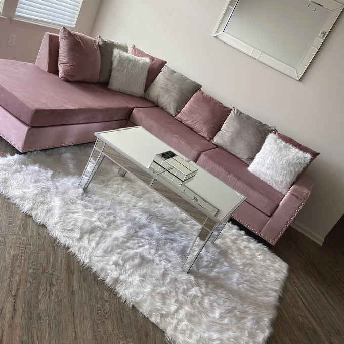 ZENNA Pink 114" Wide Reversible Sectional (RTA)