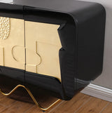 ZENON Black and Gold 65 inch Wide Handcarfted Console/Entry Table