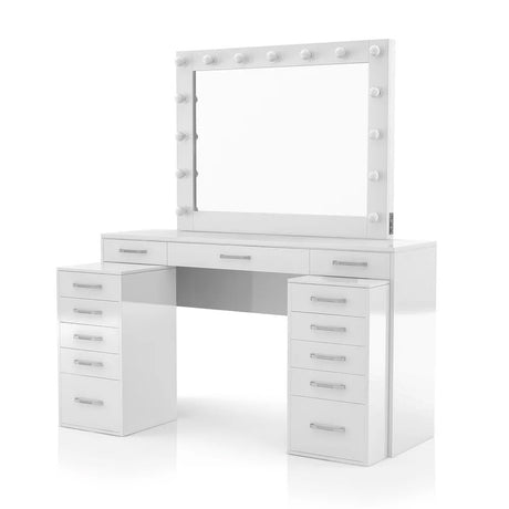 ZILKER White 64" Wide Counter Height Vanity Set