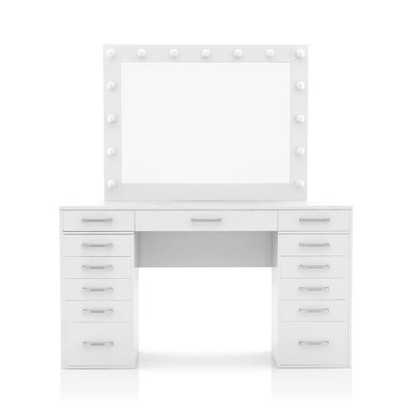 ZILKER White 64" Wide Counter Height Vanity Set