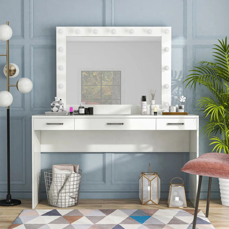 ZILKER White 64" Wide Counter Height Vanity Set