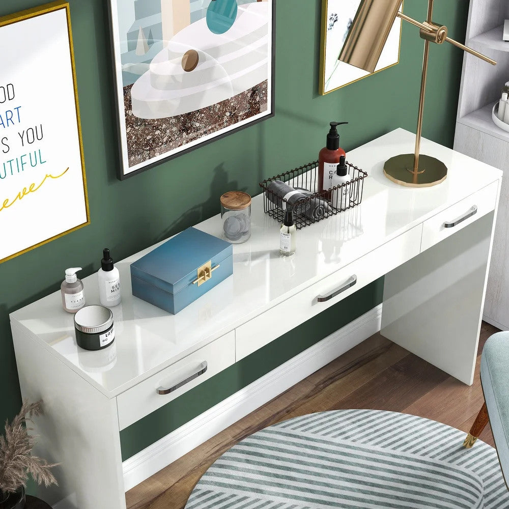 ZILKER White 64" Wide Counter Height Vanity Set