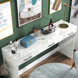 ZILKER White 64" Wide Counter Height Vanity Set