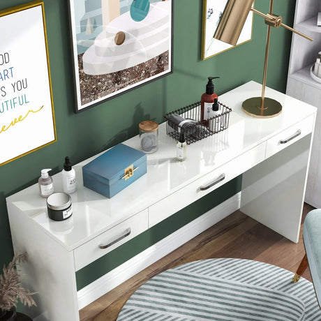ZILKER White 64" Wide Counter Height Vanity Set