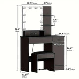 ZULEMA Black 40" Wide Vanity with Chair (RTA)