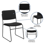 ZUMA Black Fabric 500 lb. Capacity Stacking Chair
