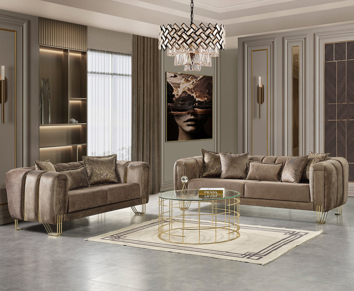 ZURICH Coffee Luxury Sofa & Loveseat