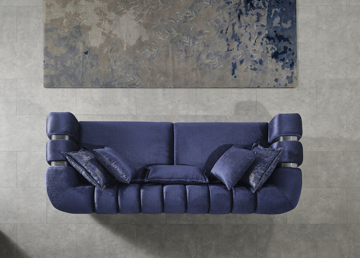 ZURICH Navy Luxury Sofa & Loveseat