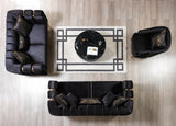 ZURICH Black Luxury Living Room Set