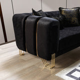 ZURICH Black Luxury Living Room Set