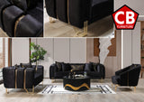 ZURICH Black Luxury Living Room Set