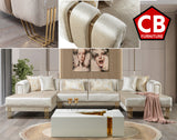 ZURICH Ivory 138" Wide Luxury Sectional