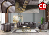 ZURICH Gray Luxury Sofa & Loveseat