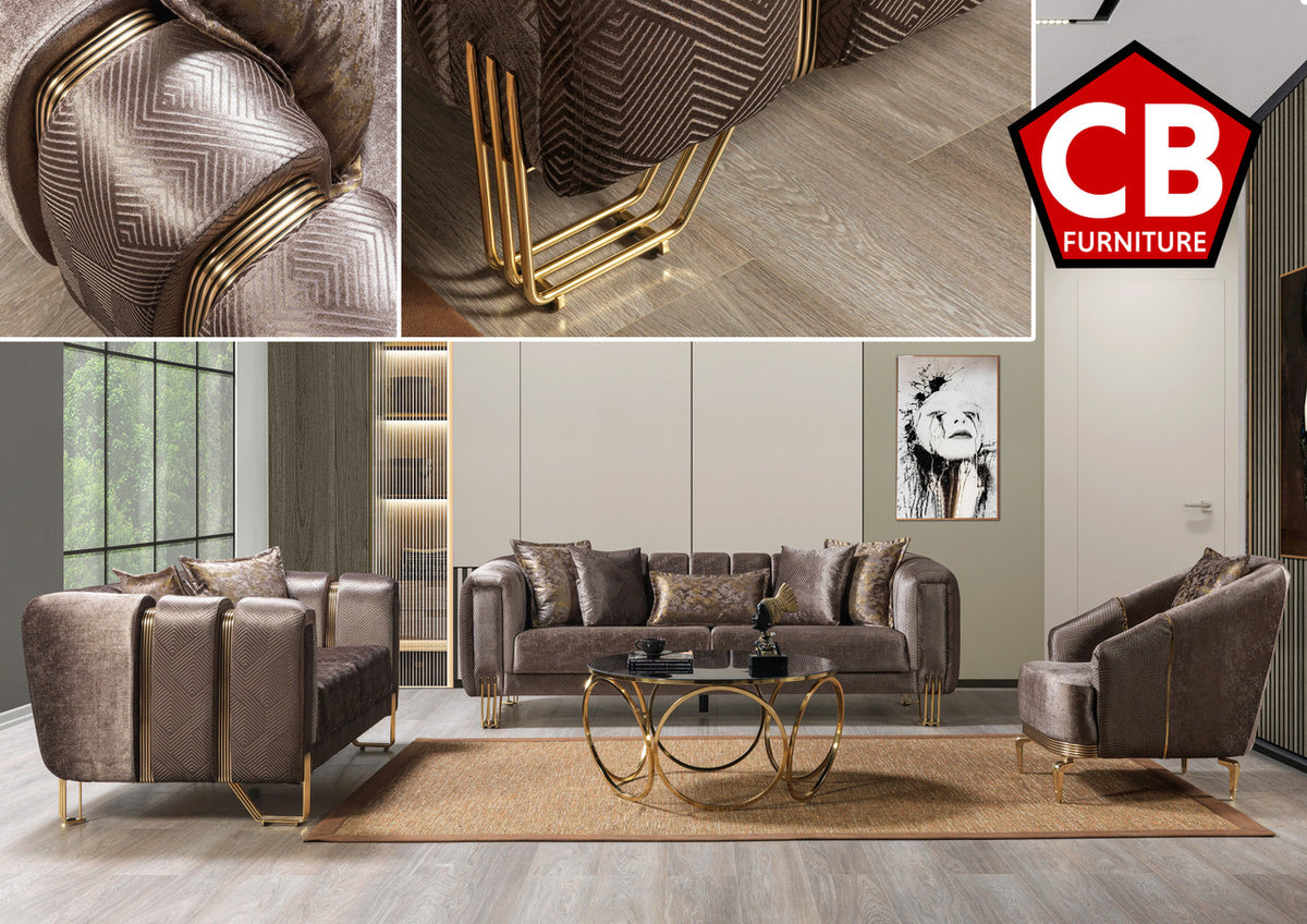 ZURICH Coffee Luxury Sofa & Loveseat