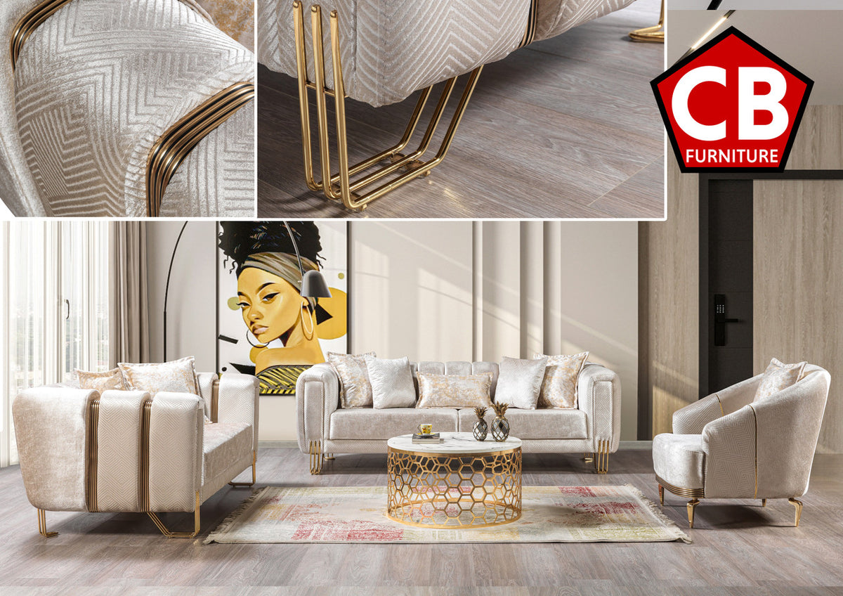 ZURICH Ivory Luxury Sofa & Loveseat