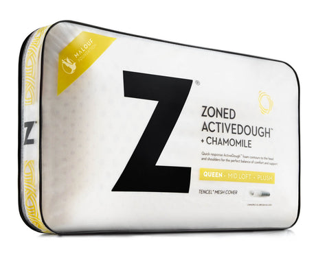 Zoned ActiveDough Chamomile Pillow with Aromatherapy Spray, Mid Loft