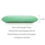 Zoned ActiveDough Peppermint Pillow with Aromatherapy Spray, Mid Loft