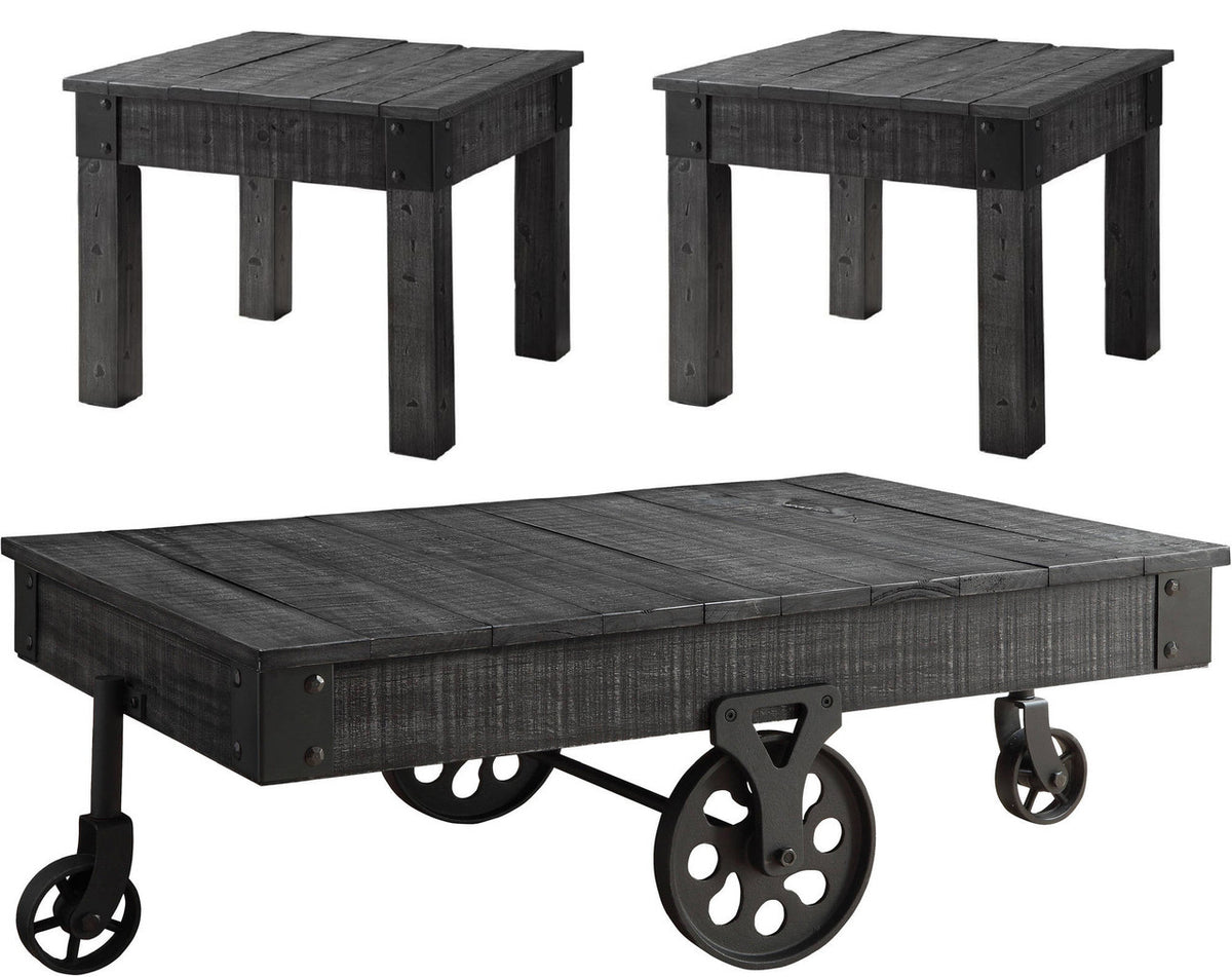 Zachary Gray 3 Piece Table Set