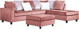 ZENNA Pink 114" Wide Reversible Sectional (RTA)