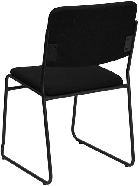 ZUMA Black Fabric 500 lb. Capacity Stacking Chair