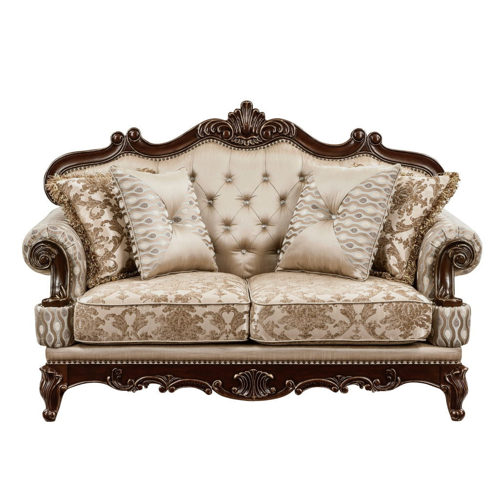 Balthasar - Loveseat - Cherry / Beige