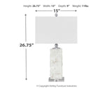 Malise - Alabaster Table Lamp  - White