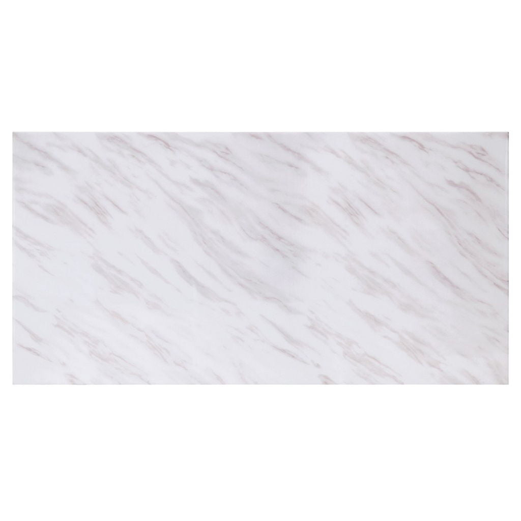 Zander - Dining Table - White Printed Faux Marble Top & Mirrored Silver