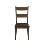Nabirye - Side Chair (Set of 2) - Esspresso Synthetic Leather & Dark Oak