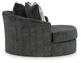Biddeford - Oversized Swivel Accent Chair - Shadow